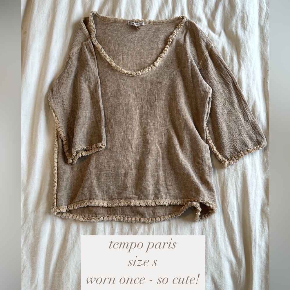 tempo paris boho neutral top size small
